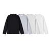 2025 Spring Men Cotton T Shirt Women Tops Solid Color Black Tshirts Men O-Neck Long Sleeve Tshirts Couple White Top Tees