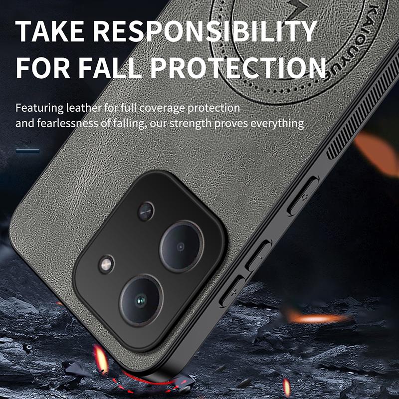 Dla Redmi 15C 171MM Globalne Etui Luksusowa Skóra PU Osłona Magnetyczna Magsafe Ochronna Tylna Pokrywa Dla Redmi 15C 173mm EU Obudowa Telefonu
