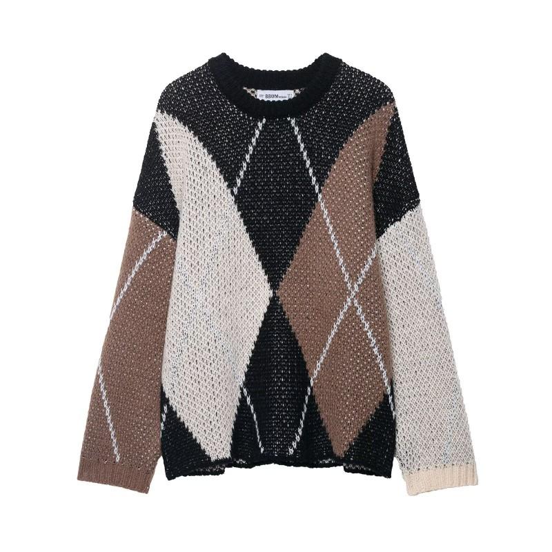 BB6904 2025 Fall Womens Street Style Relaxed Fit Knit Sweater