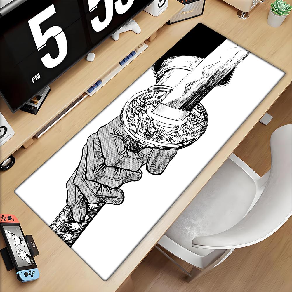 Samurai sword Black and White Mousepad Anime Computer Accessories Mouse Pad Office Laptop Desk Mat Carpet Gaming Gamer Playmat