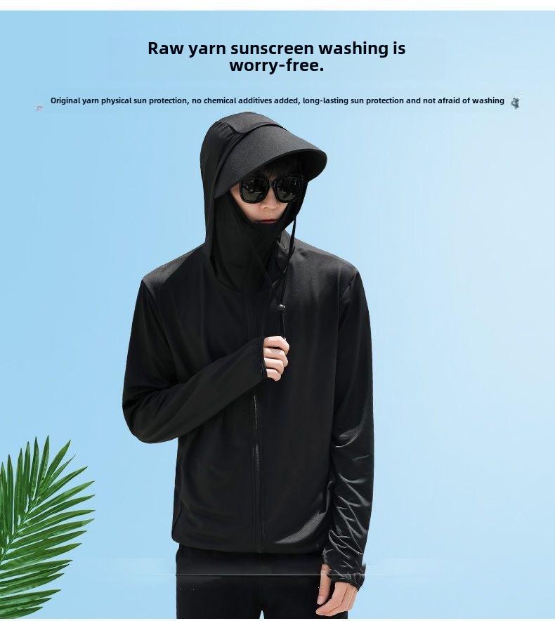 Men's UV Protection Quick-Dry Fishing Apparel with Breathable Mesh Face Cover
