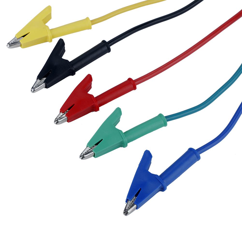 5pcs P1037 High Voltage 1M 4mm Banana Plug to Crocodile Clip Cable Test Leads For Multimeter