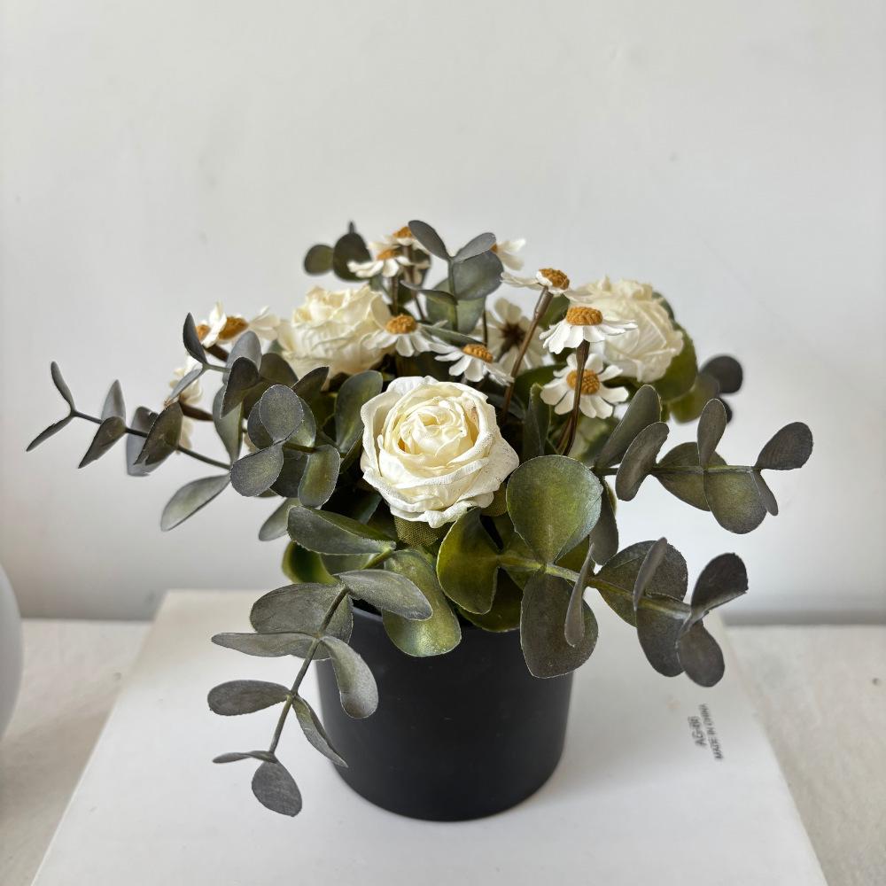 Bubble Rose Chamomile Bonsai Artificial Tabletop Flower Decoration