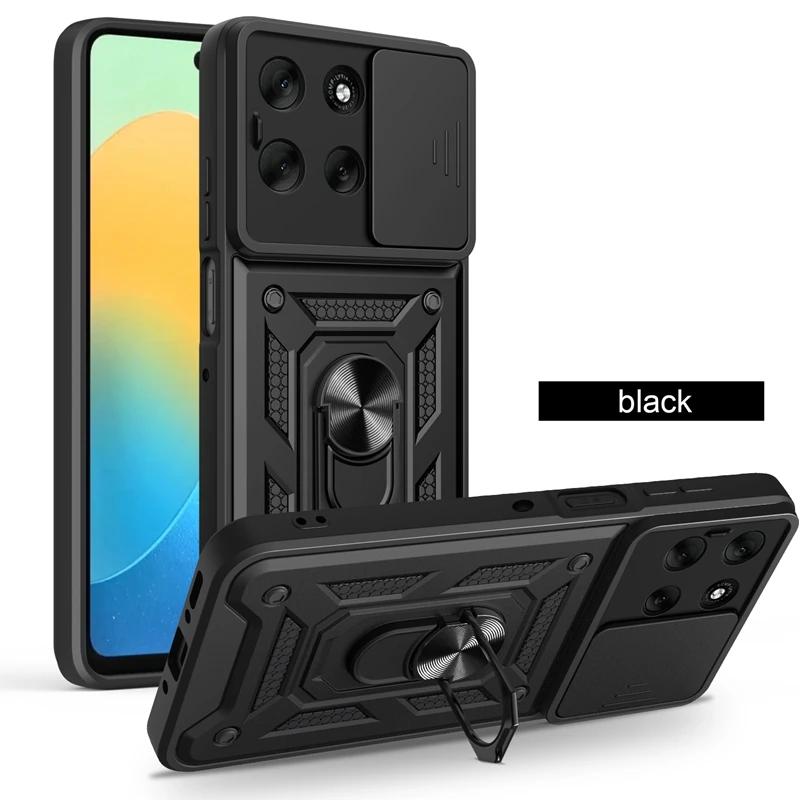 For Motorola Moto G86 5G Case Shockproof Armor Magnetic Holder Ring Case For Moto G86 G 86 MotoG86 Slide Lens Protect Cover