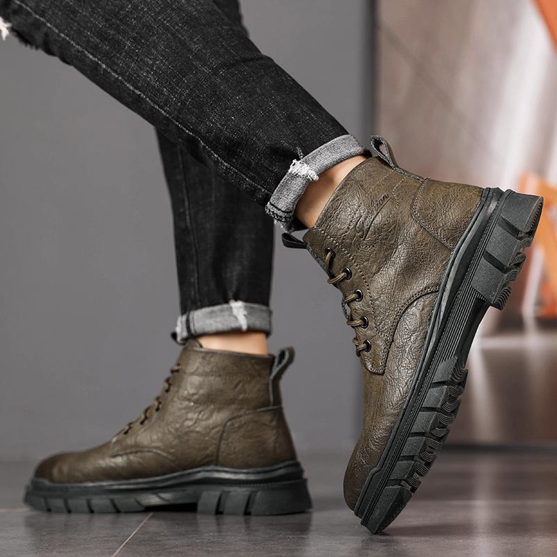 Fashion Outdoor Desert Boots Fashion Men Footwear All-match Men Fashion Ankle Leather Boots High-Top Tooling Shoes Classic Unk Boots