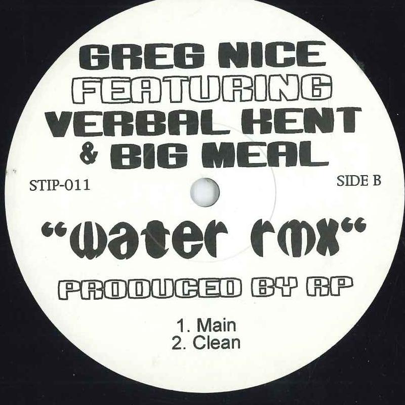 

12inch Record GREG NICE - Water STIP011 Not On Label 2002 Rap & Hip-Hop/R&B Used