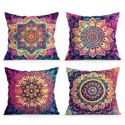 Vibrant Mandala Cushion Pillowcase Printed Polyester 40/45/50cm Throw Pillowcover Decorative Sofa Cushion Pillowslip Home Decor