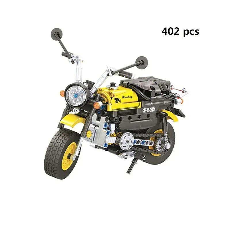 Technika Model Motocyklu Stavebnice Moto Závody Motorka City Vozidla Sady Terénní MOC Sady Dětské Stavebnice