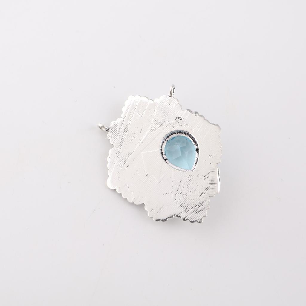 Sky Blue Topaz Gemstone 925 Sterling Silver Jewelry Women Pendant 1.29" For Gift CP-32-3