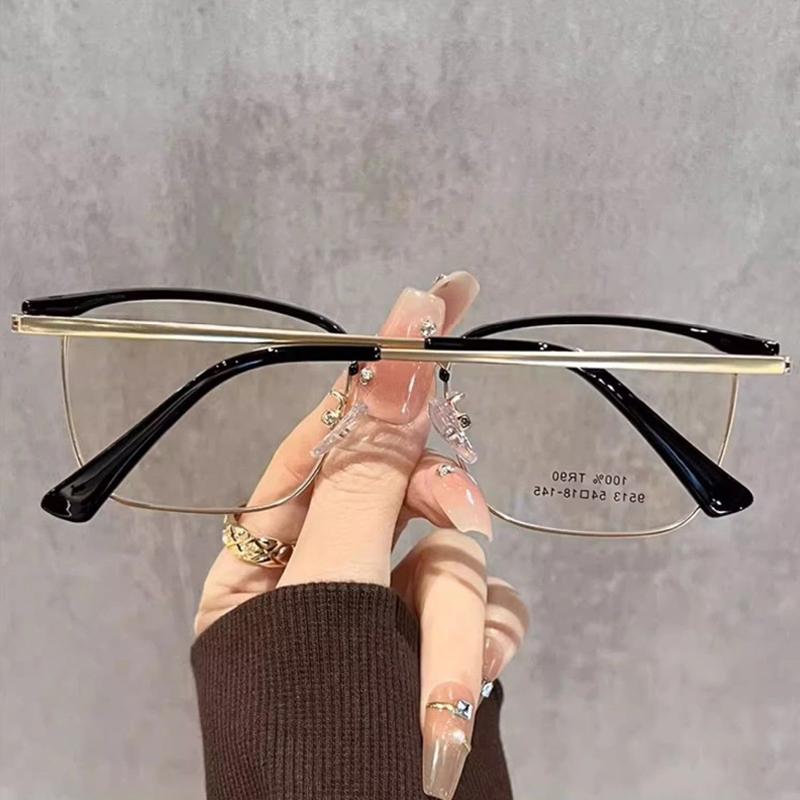 Luxury Business Myopia Glasses for Men Half Frame  Anti Blue Light Computer Glasses Oversized Eyewear Diopters -1.0 To -4.0