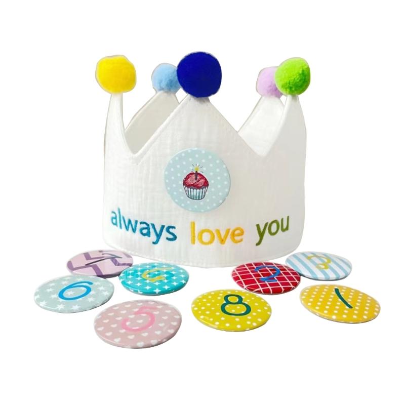Schönes Design Wiederverwendbarer Geburtstagshut Krone für Kinder Happy Birthday Hut Baby Geburtstag Foto Requisiten Geburtstagsparty Deko-