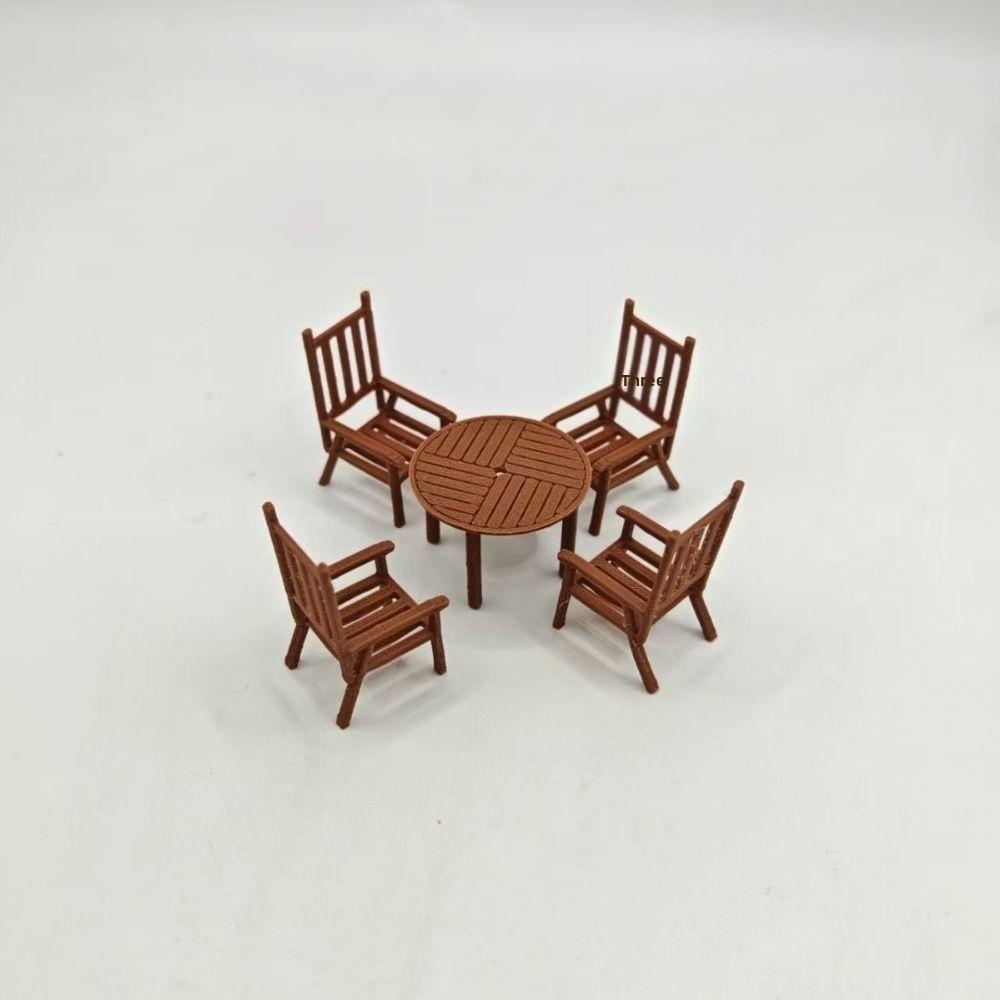 1Set Indoor House Materials 1:30/1:50/1:75 Scale ABS Round Table Chairs