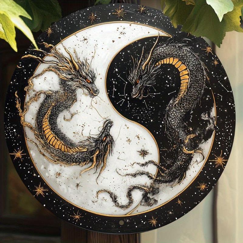 Metalowa Dekoracja Ścienna Yin Yang do Domu Salonu Przestrzeni do Medytacji