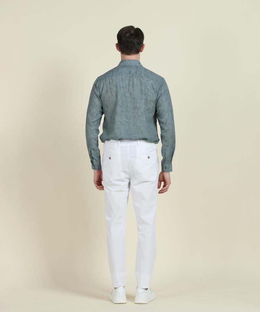 PANICALE Blue Lyocell Linen Washed Shirt
