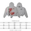 Oversized Unisex Hooded Sweatshirt With Distressed Washed Letter Print Cotton Blend Casual Top Teens Adults