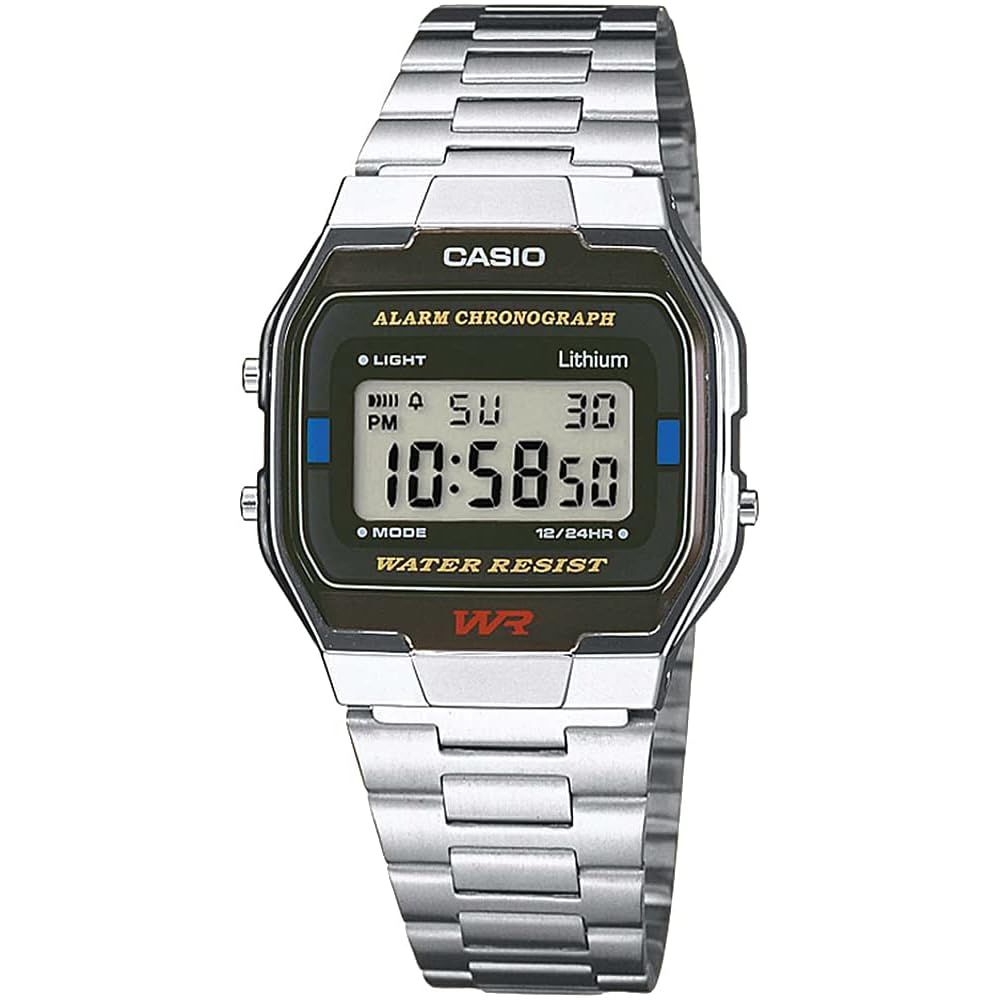 

Casio Vintage Series A163WA-1QES Digital Watch Silver Unisex Kids Fashion Timepiece