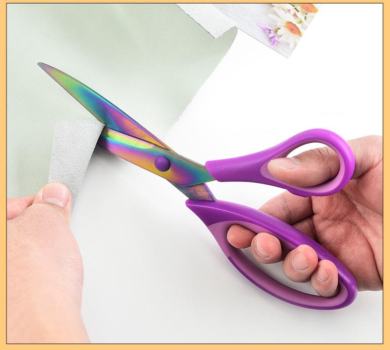 Cross-Border Stainless Steel Scissors Set: Household Sewing, Colored Office, and Handmade Paper Cutting Scissors (3-Piece).