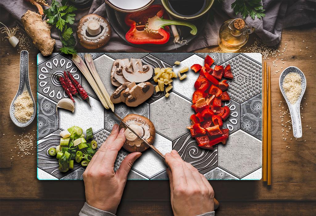 Glass Board Cutting Board 52X30 Mosaic