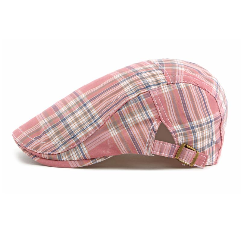 Classic Plaid Beret Women's Spring Summer College Style Peaked Cap Forward Cap