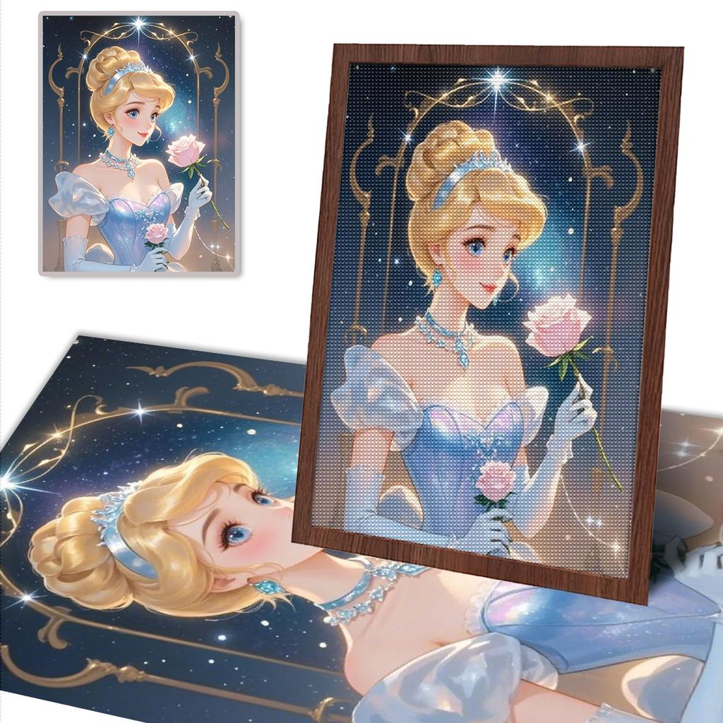 Malowanie Diamentowe DIY Piękna Kopciuszek Zestaw do Haftu Krzyżykowego Sztuka Mozaikowa Malowanie Diamentowe Pełny Krąg Diament Dekoracja Domu