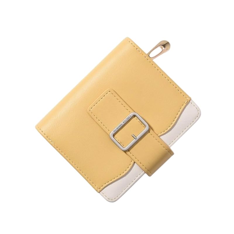 

[ORSUN] ladies wallet mini wallet [Stylish pastel colors] bifold wallet] compact Thin Smaller coin purse woman (yellow)