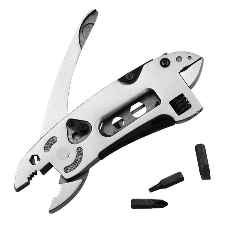 Fold Multi Tools Repair Adjust Screwdriver Wrench Jaw Plier Multipurpose Multifunction Spanner Gear Outdoor Survive Camp