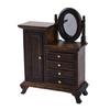 Dollhouses Furniture 1/16 Wood Dressing Table with Working Drawers and Cabinet for Craft Model Project Scene Decoration