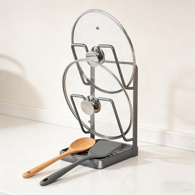 MXLA Pot Lid Stand Wide Base Support Large Lids Thick Cutting Boards