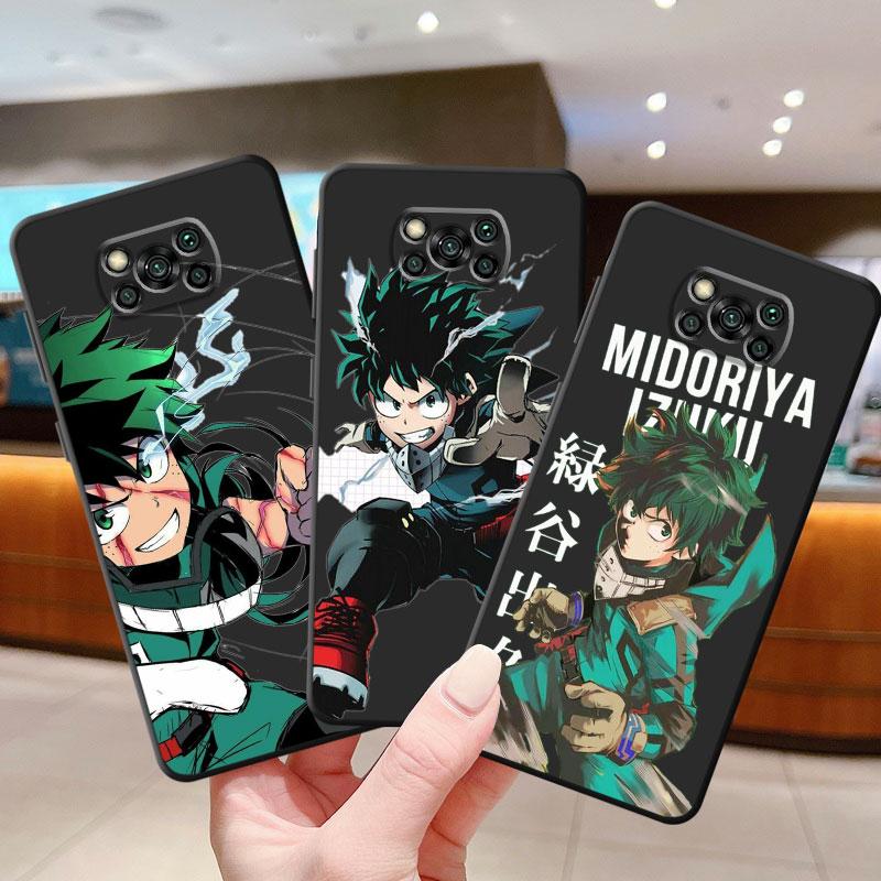 Anime My Hero Academia Case for Xiaomi Poco F4 F1 M4 5G X4 X3 Pro F3 GT X3 NFC M3 C40 F3 GT X4 NFC X4 Pro Matte Black Coque