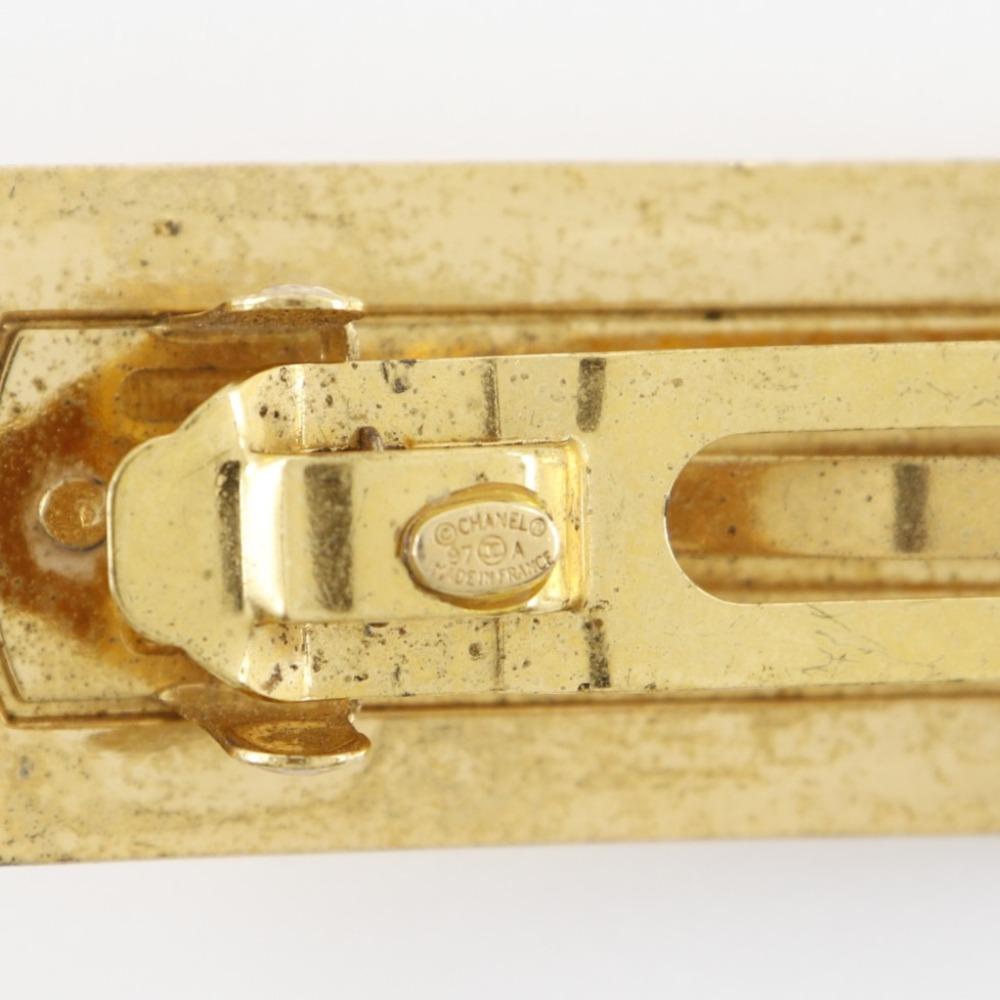 Chanel Valletta Logo Vintage Gold Plated Gold Women Used