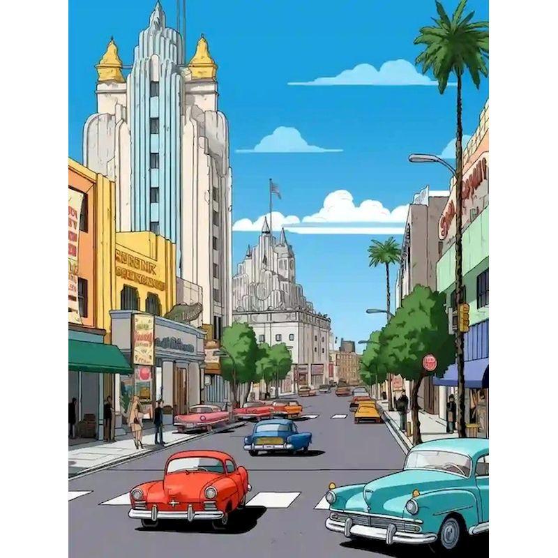 

GATYZTORY 40x50cm Painting By Numbers Paint Kit City Street Landscape Picture Drawing For Adults Coloring By Numbers Cars On Can 30x20cm no frame
