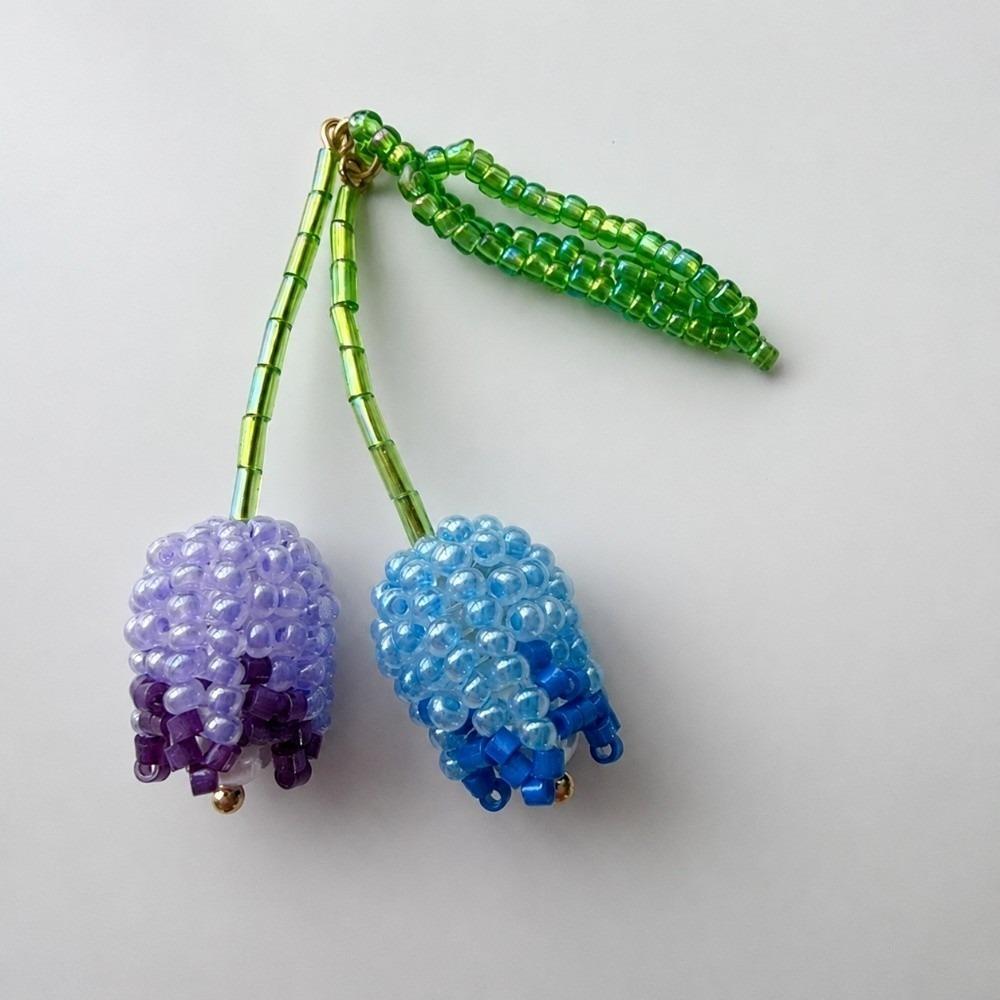 Handmade Necklace Pendant Rice Bead Flower Keychain Pendant DIY accessories