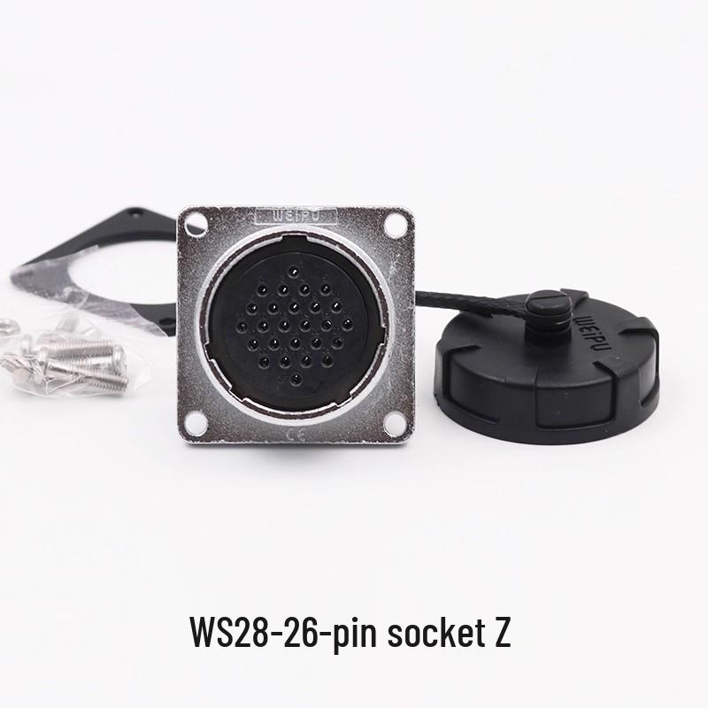 Weipu WS28 23-Pin Aviation Plug Connector, Male-Female Threaded, 479-Hole, 10P12, 16-Pin, 20/26-Pin