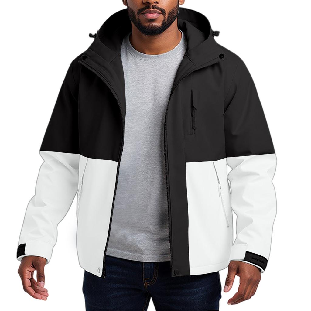 Men'S Loose Half Zipper Hooded Sweatshirt And Submachine Jacket