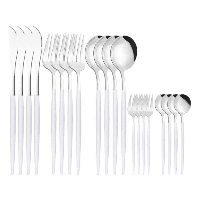 Lustro złoty zestaw sztućców noże ciasto widelce do owoców łyżeczka do kawy sztućce obiadowe zastawa stołowa zastawa stołowa ze stali nierdzewnej zestaw sztućców