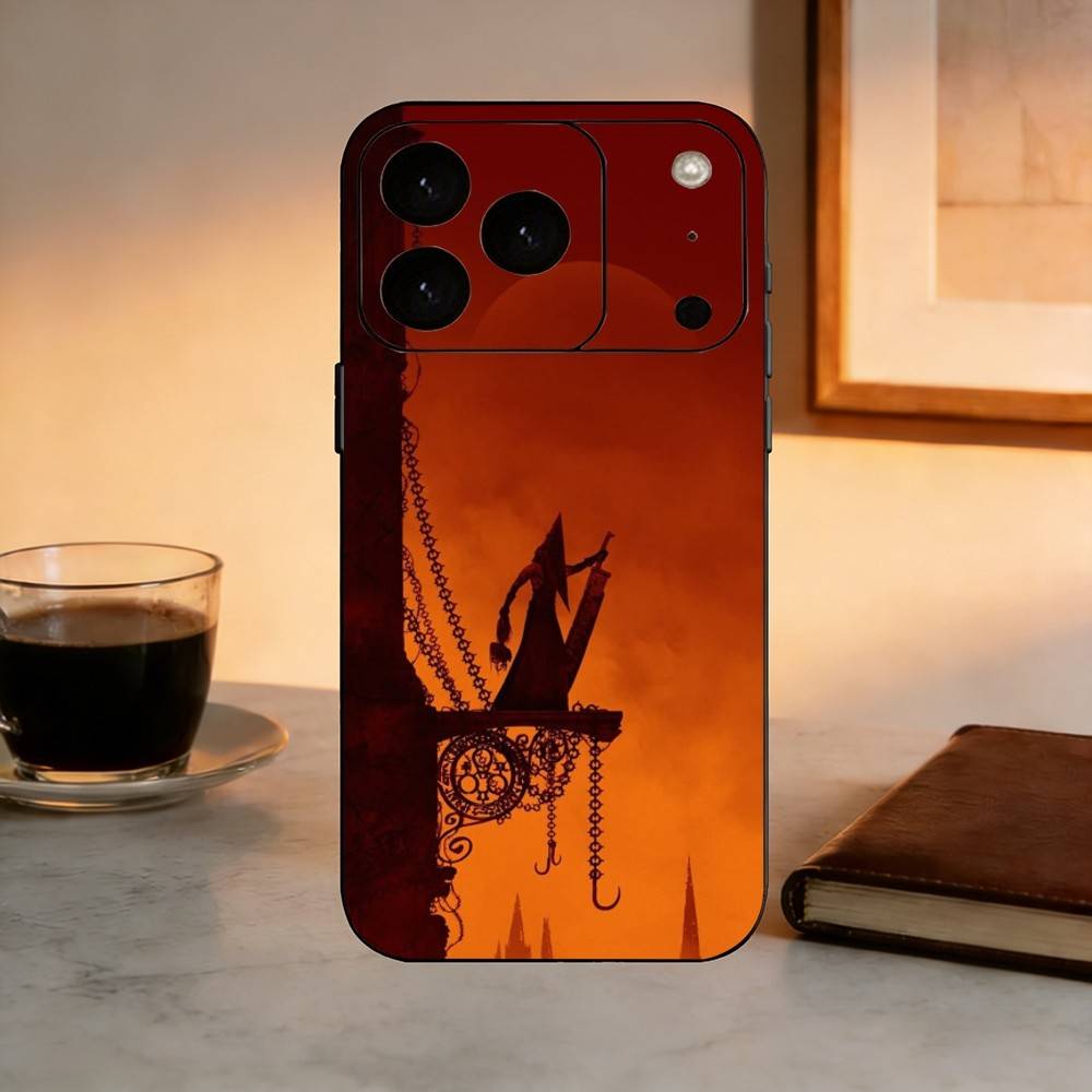 Games Silent Hill Horror Phone Case For iPhone 17,16,15,14,13,12,11 Plus,Pro Max,XS,Soft Silicone Black Cover