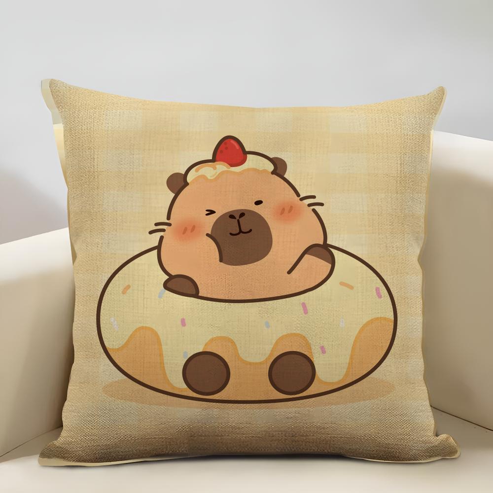 Meerschweinchen Kuchen Kissenbezug Haushaltsdekoration Leinen Sofa Kissenbezug: Hautfreundlich & Atmungsaktiv Mit Unsichtbarem Reißverschluss
