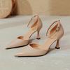 Baotou Sandals Women's Summer 2025 New Large Size 4142 Nude Pointed High Heels Stiletto French Hollow Single Shoes