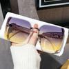 Occhiali da Sole Quadrati Oversize alla Moda di Marca di Lusso per Donna Montature Stile Vintage Occhiali da Sole da Esterno Femminili