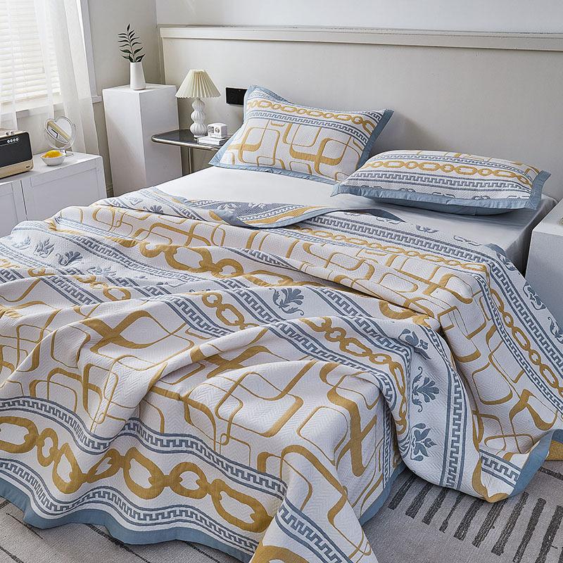 Mother and Baby Grade Long-staple Cotton Six-layer Gauze Bed Cover Three-piece Set of Machine Washable Household Bed Sheets, Bed Skirts, Bedspreads