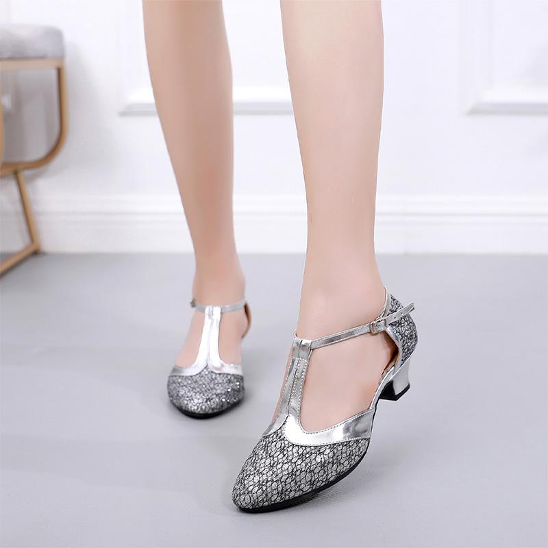 Women Adult 3.5CM/5.5CM Middle Heel Latin Dance Shoes Ballroom Dance Shoes Tango Salsa