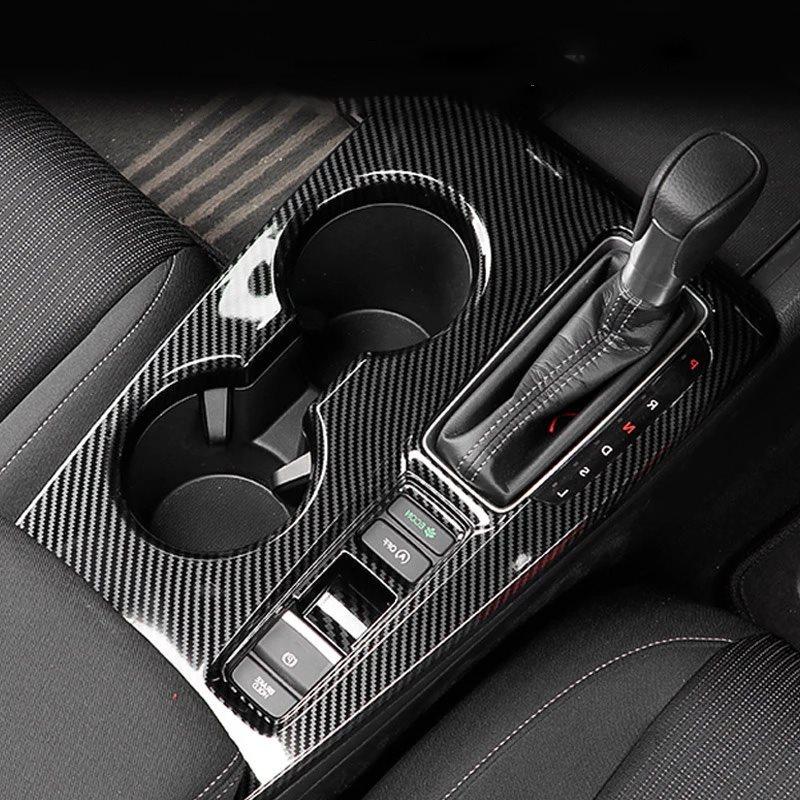 RHD LHD For Honda Civic 11th Gen   Central Control Panel Gear Shift Box panle water cup hodler Cover Sticker Decoration