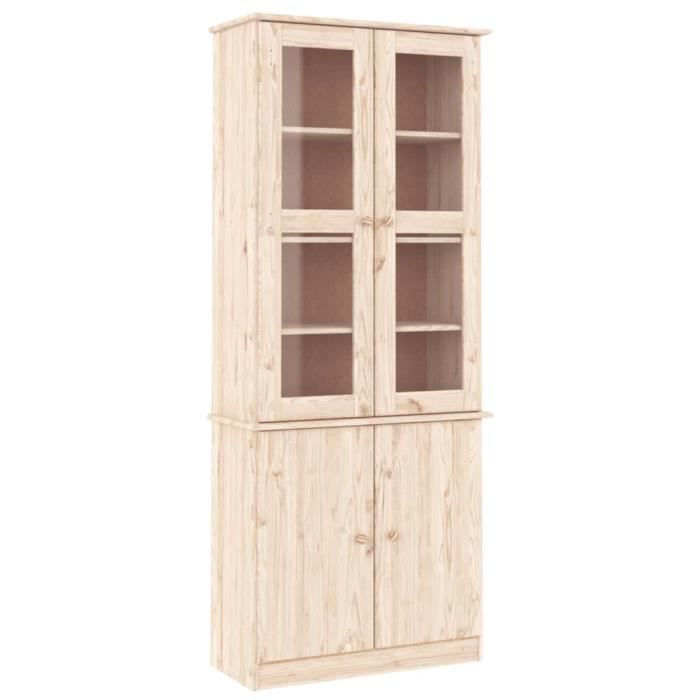 VidaXL Vitrine en verre ALTA 77x35x186,5 cm bois de pin massif 353949