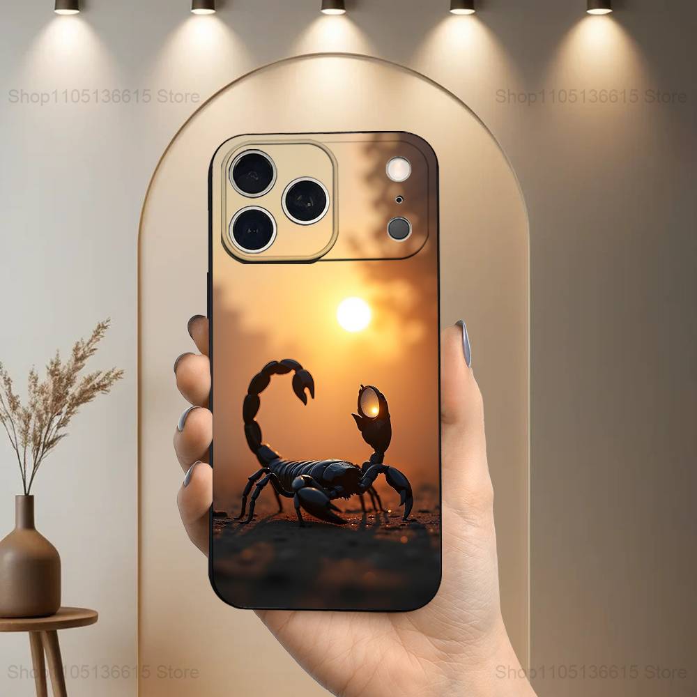 Cool Myth Art Scorpion For iPhone 13,16,11,14,17,12,15,Plus,Pro Max,XS,X,XR,SE,Mini,8,7,Phone Case Soft Silicone Black