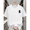 Cotton T-shirt 2026 Summer New Style Men's Pure Cotton T-shirt Street Casual Fashion Comfortable Soft Breathable Simple Cat Pattern Print