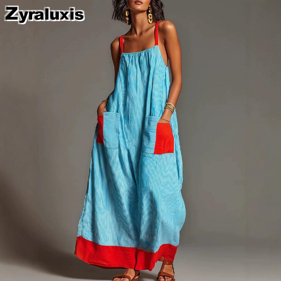 Gestreiftes Premium Tube-Kleid mit Bindebändern Sommer Neue Kollektion Elegante Urlaubsbekleidung Langarm Damenbekleidung