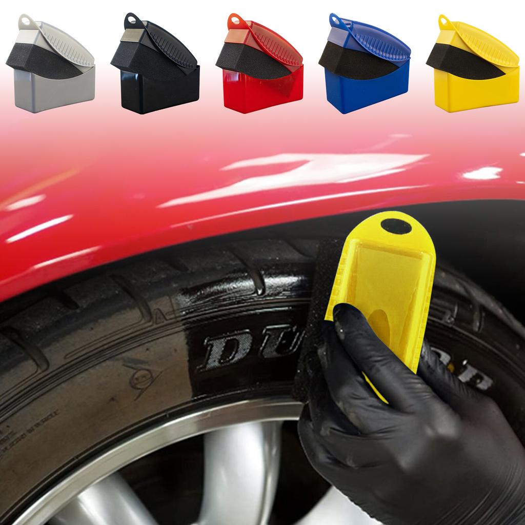 2 Pack Tire Dressing Applicator Pad Car Wheel Shine Sponge Brush Ergonomic Detailing Tool Suitable for Auto Cleaning