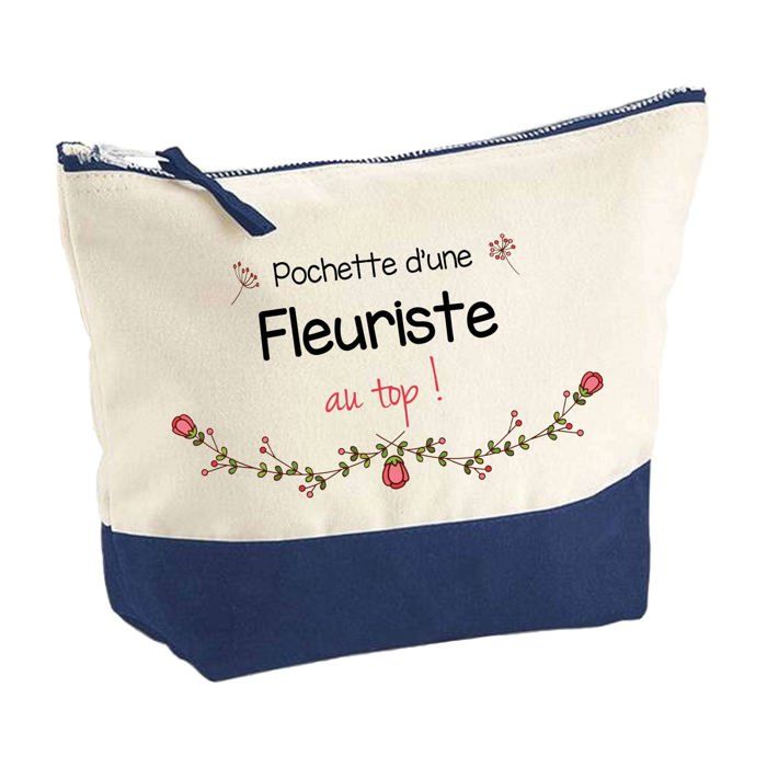 Trousse de maquillage - PLANETEE - Fleuriste au Top - Grand format - Coton - Impression HD (Fabriquée en France)