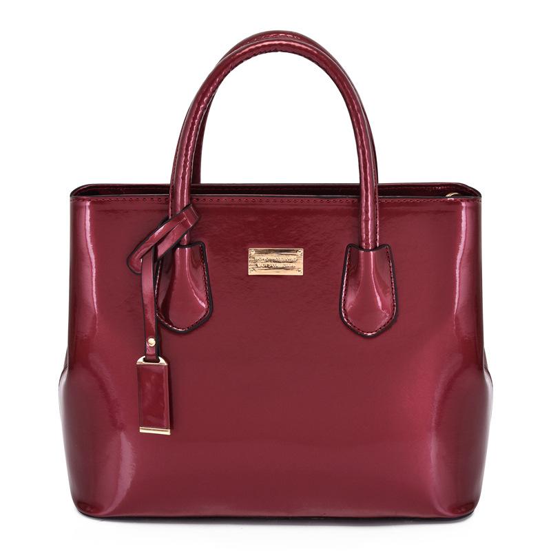 New Patent Leather Women's Bag, High-end Bridal Bridesmaid Bag, Wedding Handbag, Solid Color Shoulder Messenger Bag, Styled Platinum Bag.