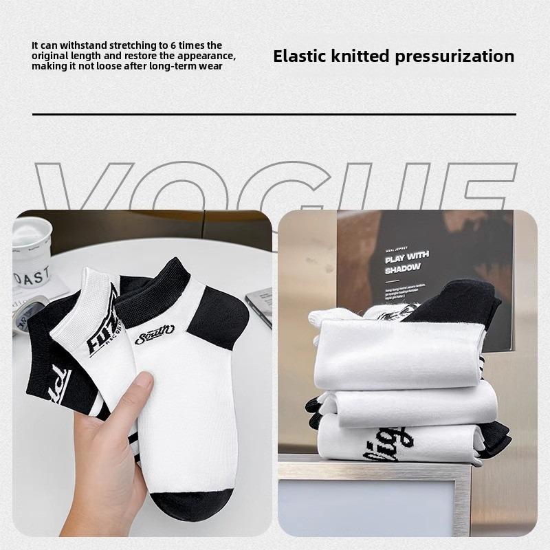 5 Pairs of Men's Summer Thin Pure Cotton Youth Sports Deodorant Socks